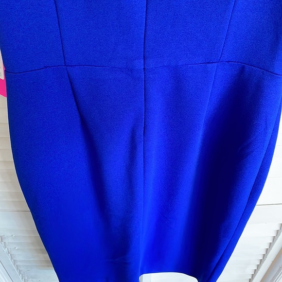NWT BETSEY JOHNSON Cobalt Blue Bodycon Double Scoop Neck Sleeveless Dress - Picture 7 of 8